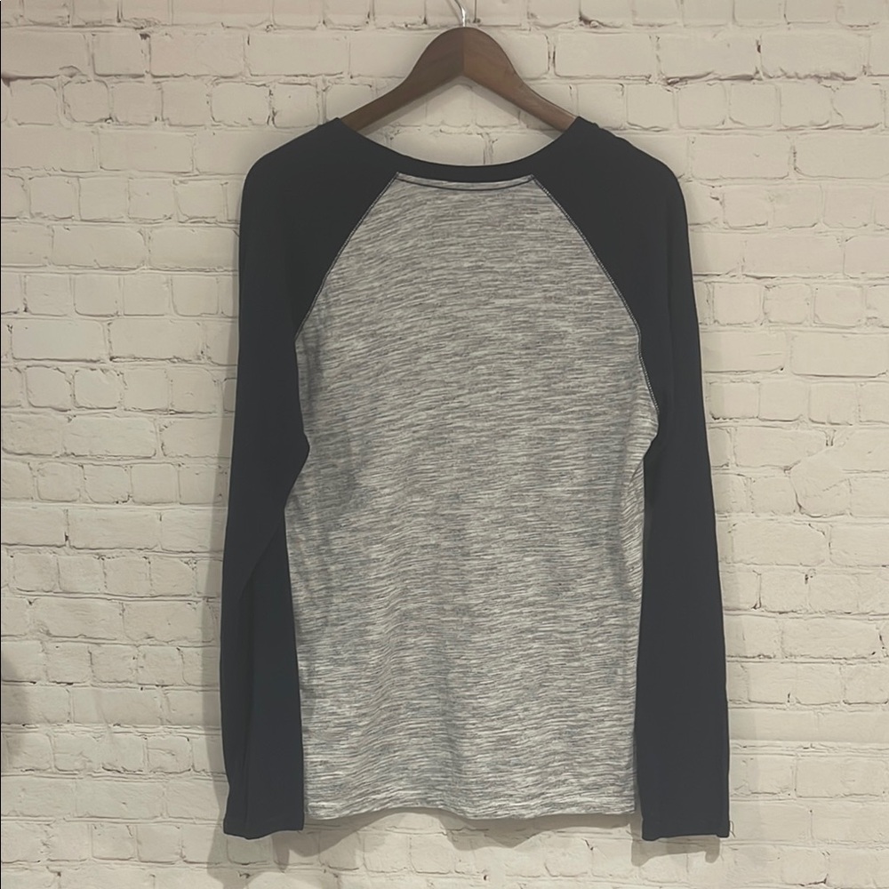 Heather Grey and Navy Blue Long Sleeve Hurley Tee - Picture 5 of 5